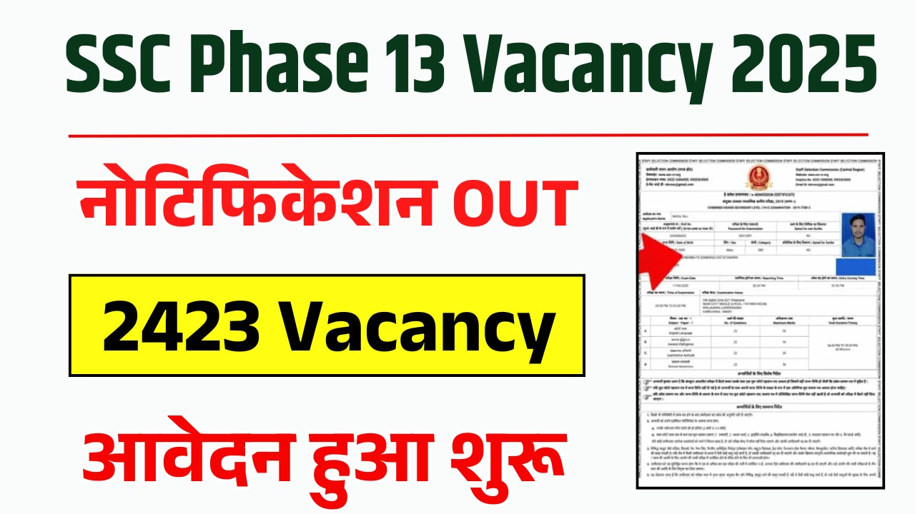 सरकारी नौकरी पाने का सुनहरा मौका! SSC चयन पद फेज 13 2025 के लिए आवेदन करें
